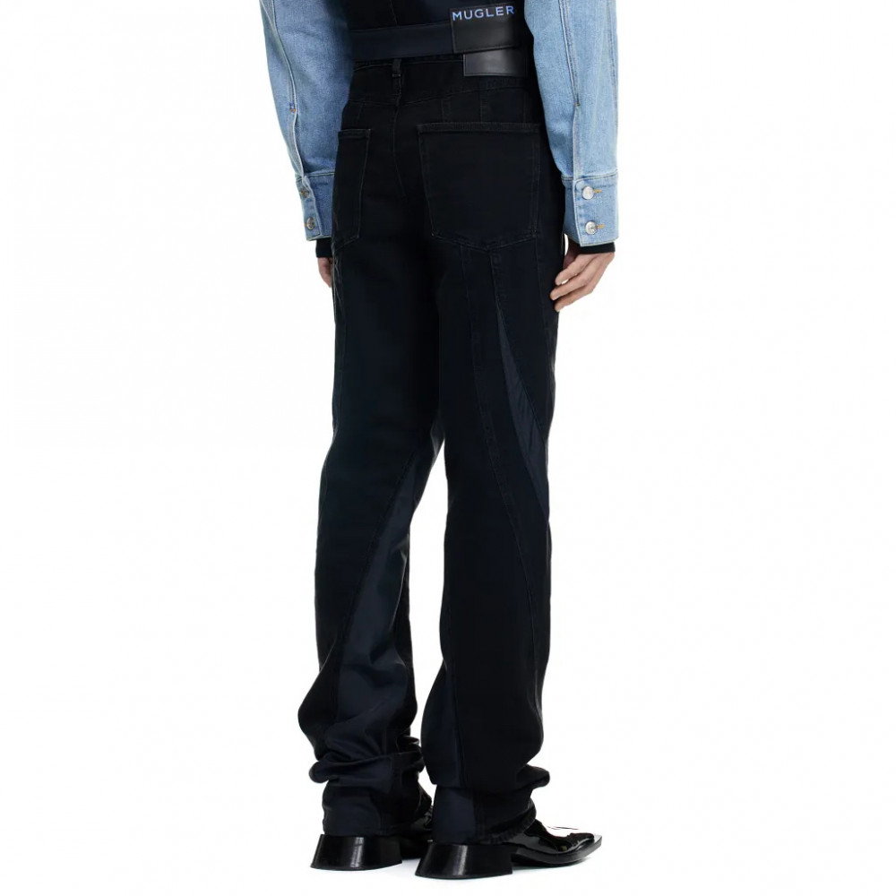 Mugler H&M Spiral-Panel Jeans (Black)